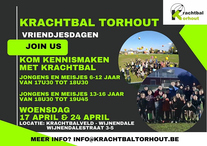 thumbnail-Vriendjesdagen en open trainingen bij Krachtbal Torhout